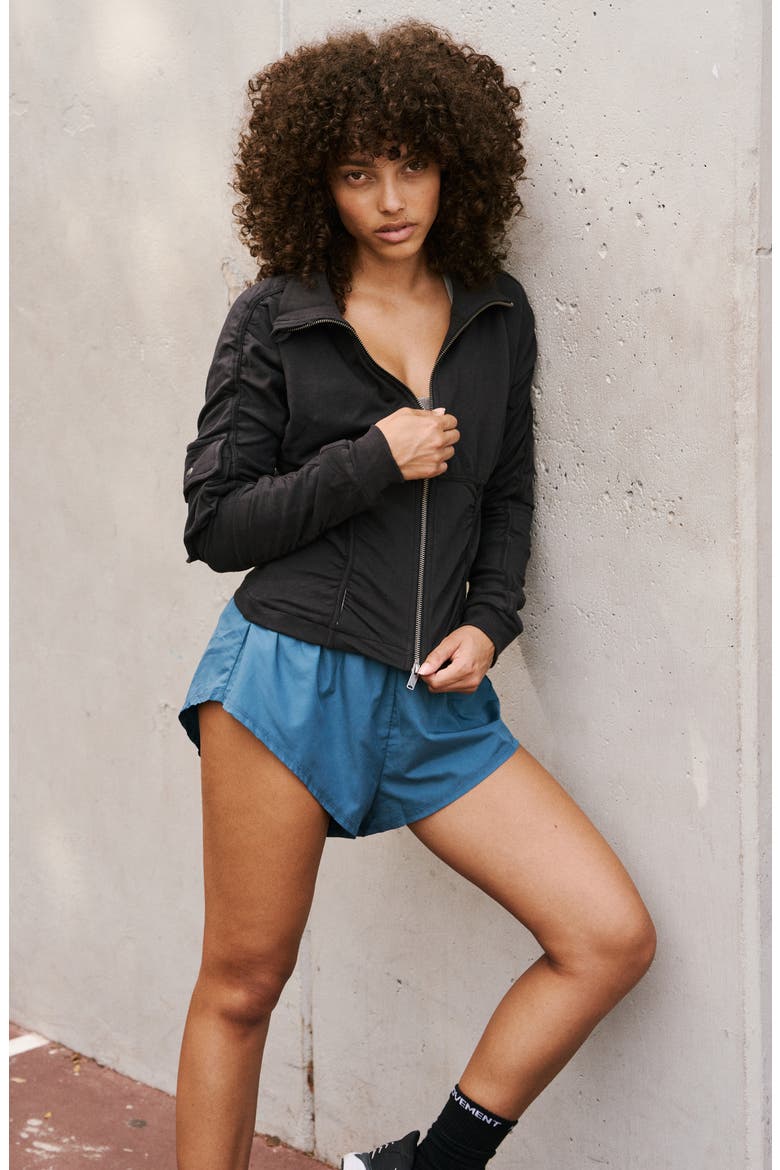 Foundation Ruched Seam Jacket, Alternate, color, BLACK
