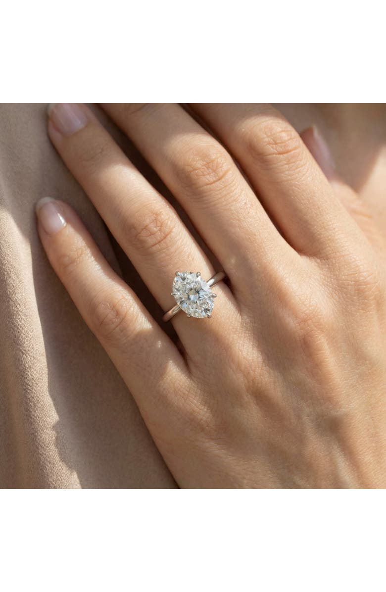 Bliss Diamond Certified 3CT Platinum Oval Diamond 6-Prong Solitaire Engagement Ring Lab Grown, Alternate, color, Platinum