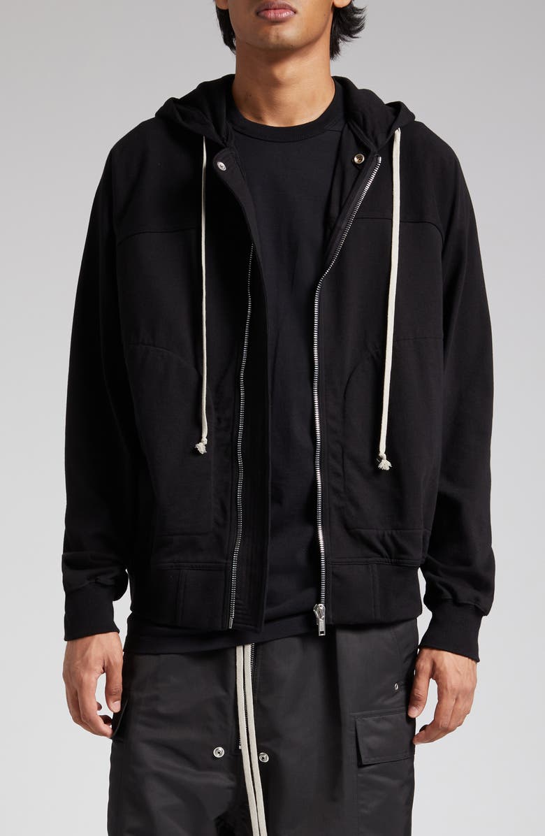 Rick Owens Oversize Cotton Zip Hoodie, Main, color,
