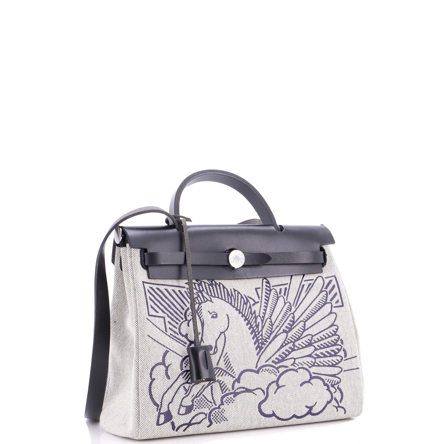 Pre-Owned Hermes Herbag Zip Pegase Pop Toile and Leather 31, Alternate, color, 