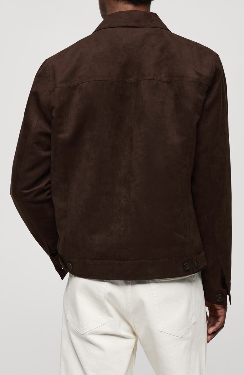 MANGO Suede Effect Trucker Jacket, Alternate, color, 