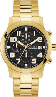 GUESS Atticus Goldtone Chronograph Bracelet Watch, 44mm