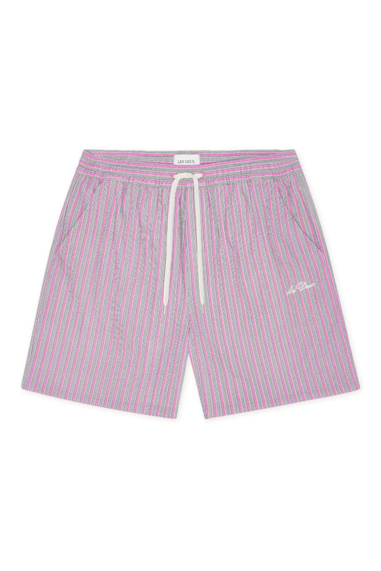 Stripe Seersucker Swim Shorts, Alternate, color, CROCUS PINK