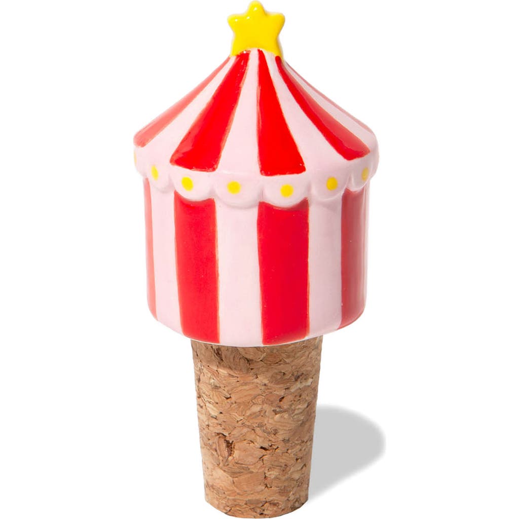 Doiy Funfair Ceramic & Cork Bottle Stopper In Red