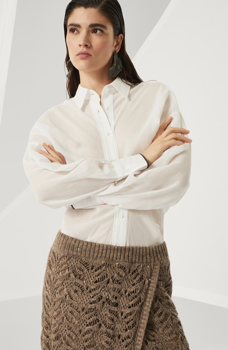 Brunello Cucinelli Foliage Lace skirt, Alternate, color, 