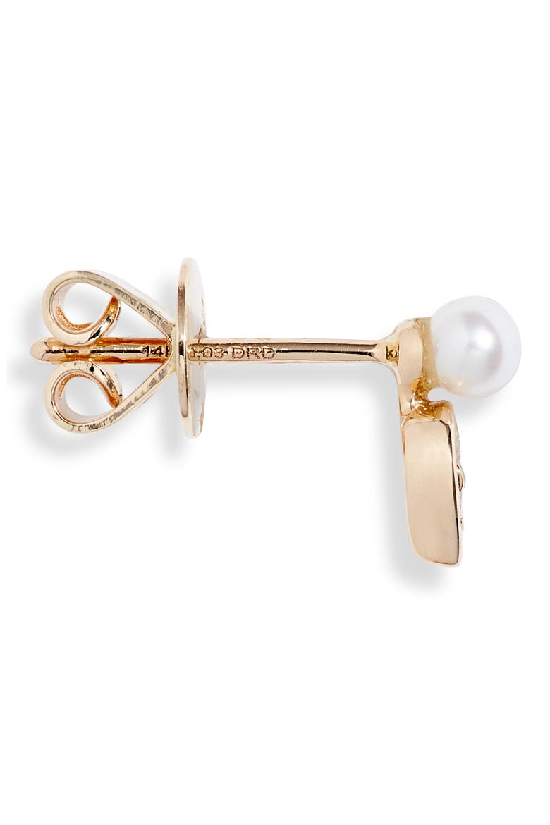 Pearl Ivy Petal Stud Earrings, Alternate, color, YELLOW GOLD