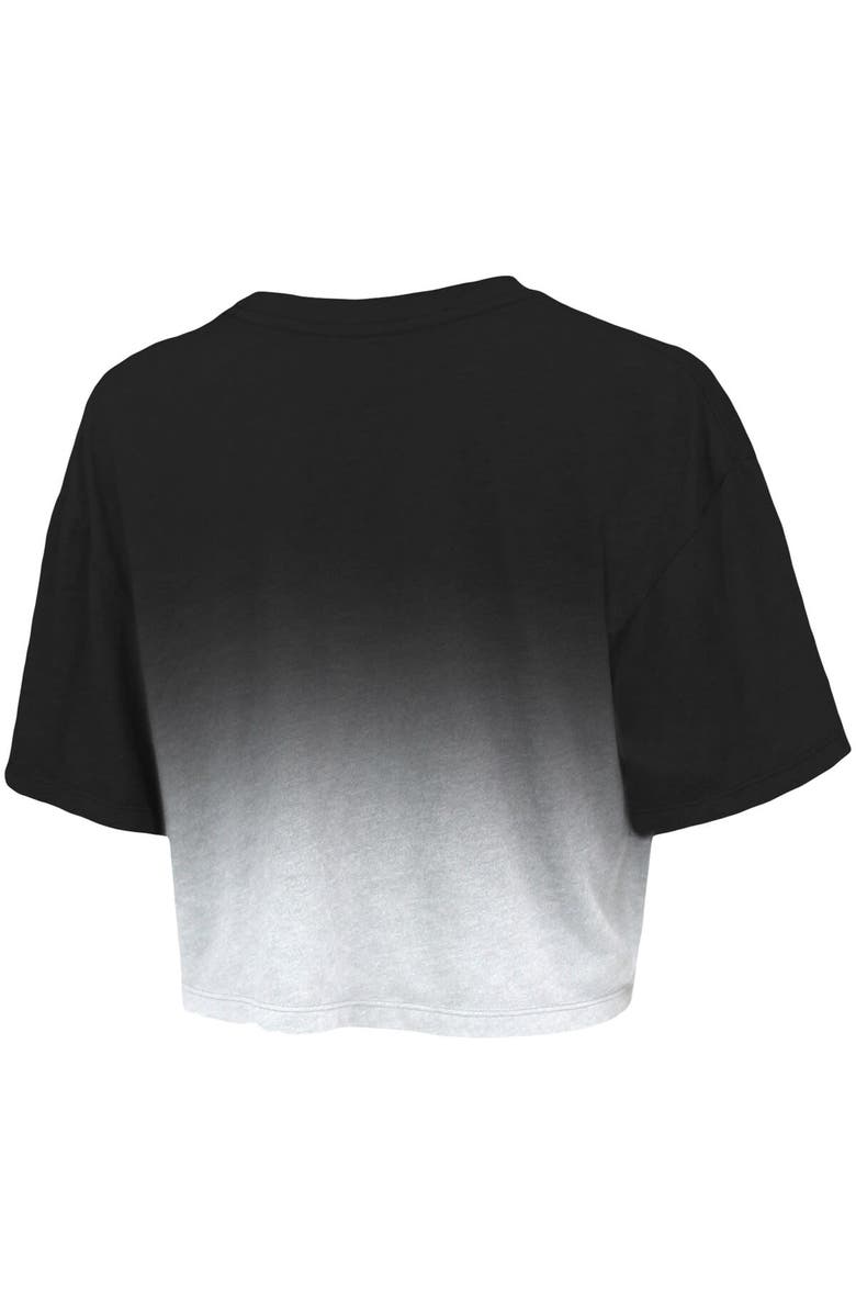 Majestic Threads Women's Majestic Threads Black/White Brooklyn Nets Dirty Dribble Tri-Blend Cropped T-Shirt, Alternate, color, Black