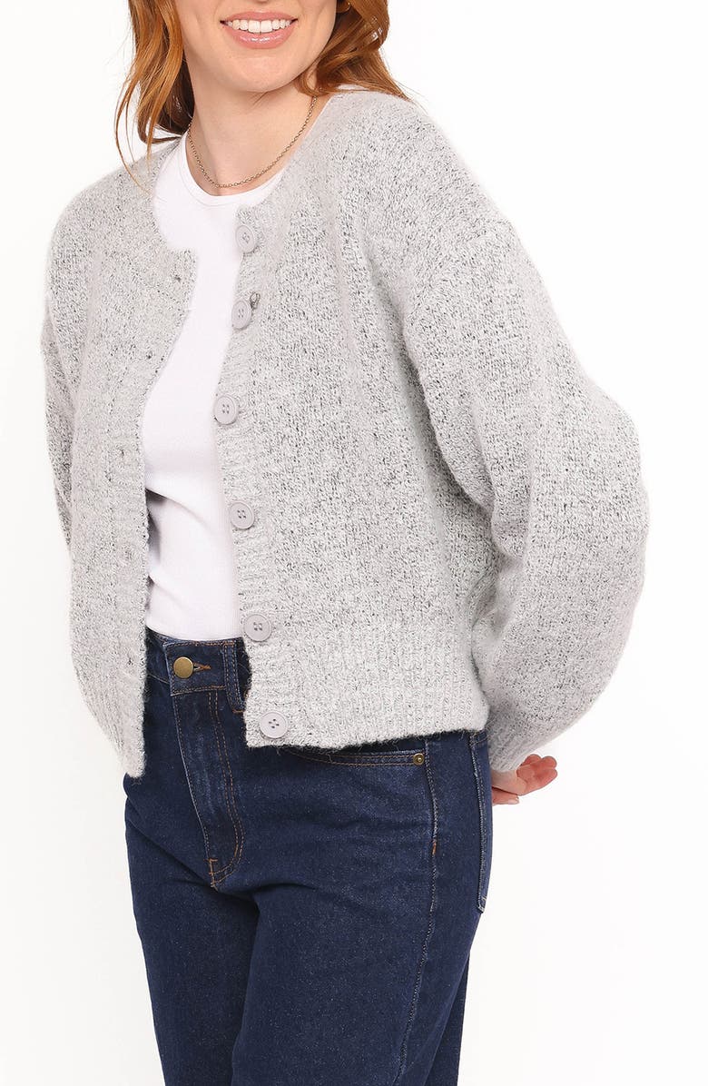 Petal & Pup Lucah Fuzzy Cardigan, Alternate, color, Grey