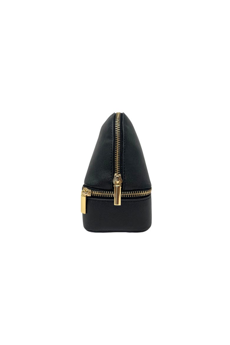 Jetsetter - The Curved Cosmetic Bag with Jewelry Organizer, Alternate, color, Black