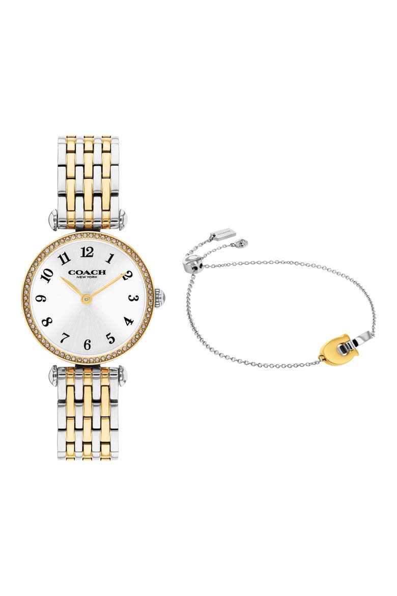 Cary Crystal Two Tone Bracelet Watch, Main, color, TWO TONE