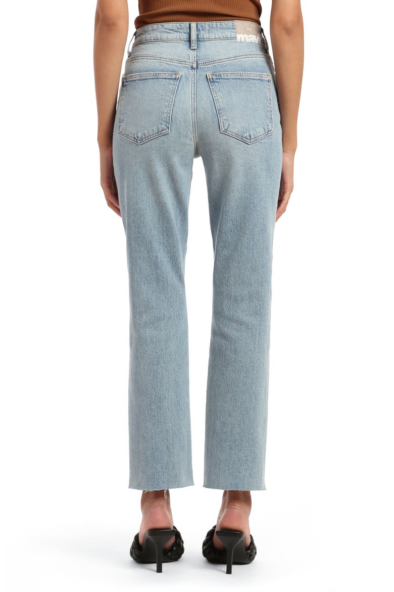 New York Raw Hem High Waist Straight Leg Jeans, Alternate, color, BLEACHED RECYCLED BLUE