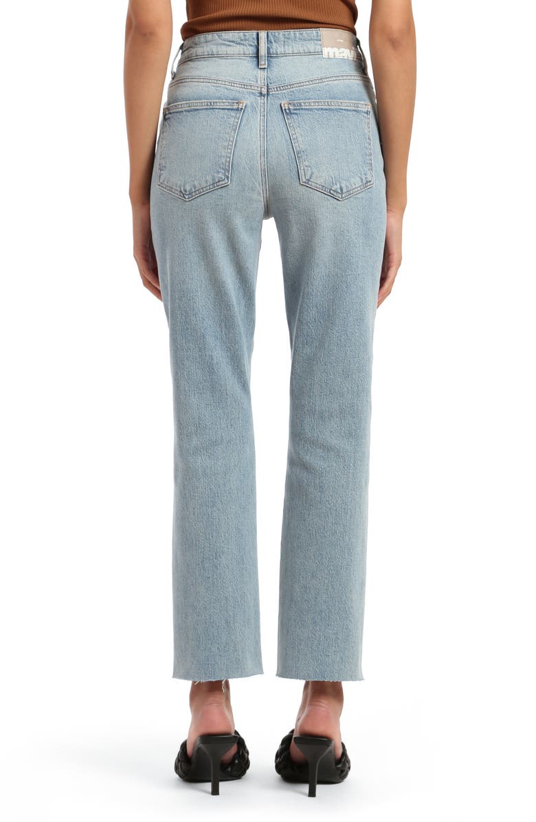Mavi Jeans New York Raw Hem High Waist Straight Leg Jeans, Alternate, color,