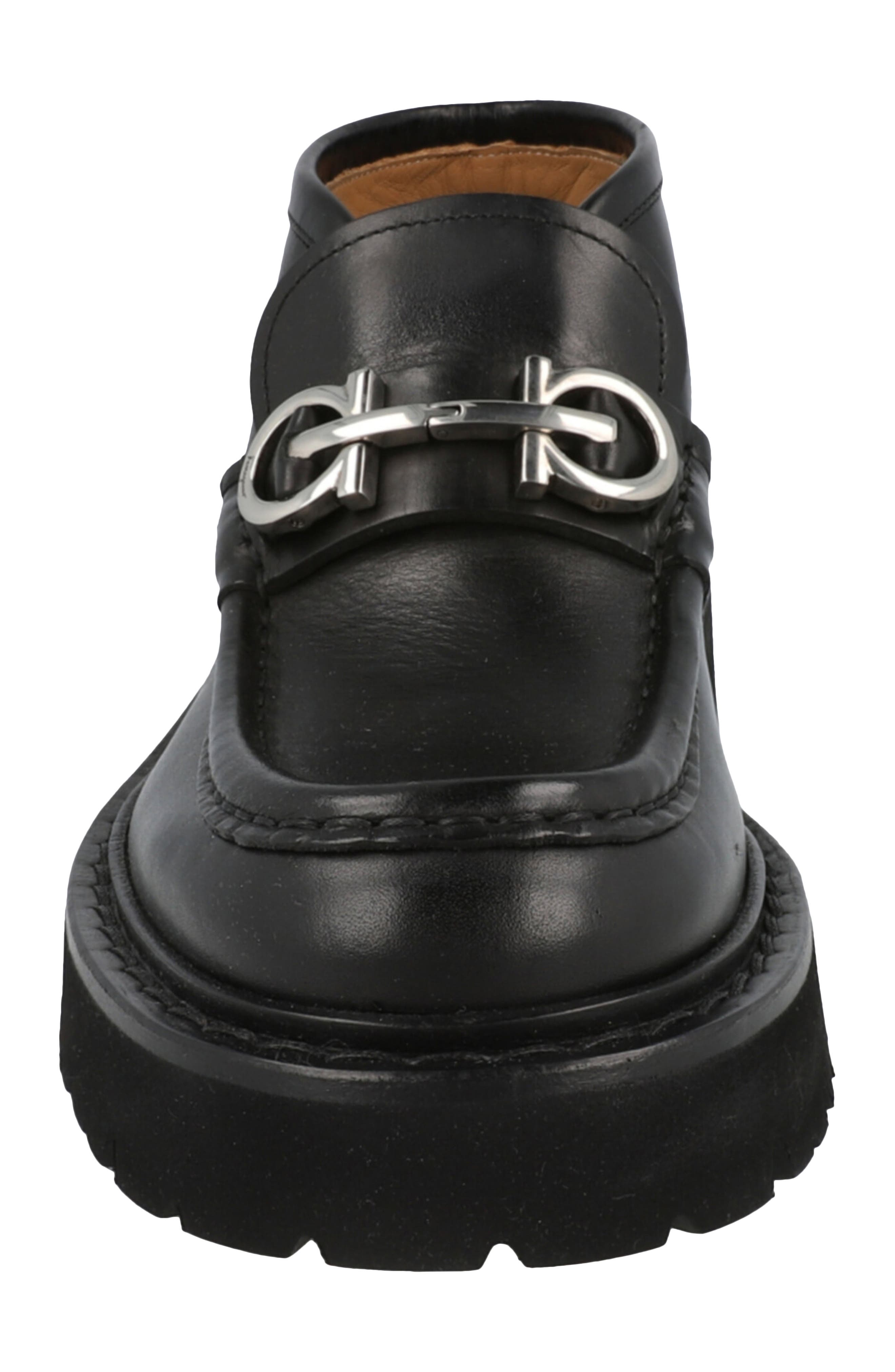 FERRAGAMO Geffer 2 Gancini Lug Sole Loafer, Alternate, color, Black