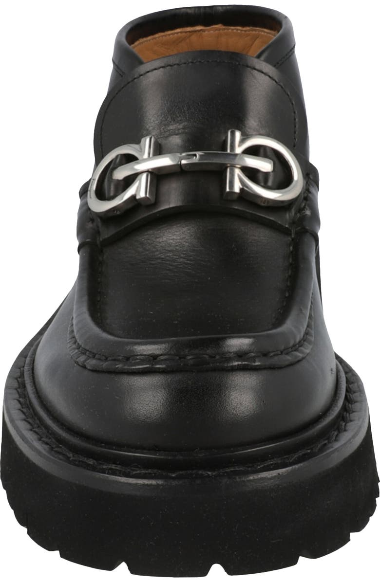FERRAGAMO Geffer 2 Gancini Lug Sole Loafer, Alternate, color, Black