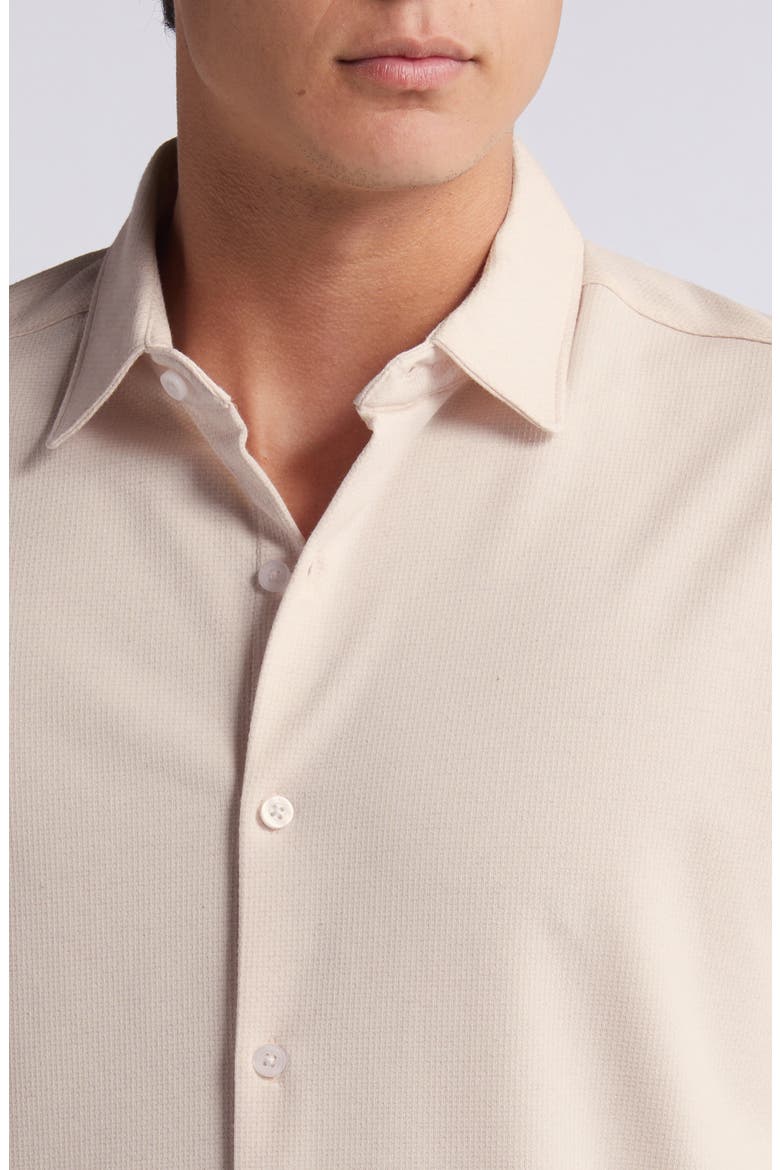 Keyes Slim Fit Short Sleeve Knit Button-Up Shirt, Alternate, color, PINK FOG