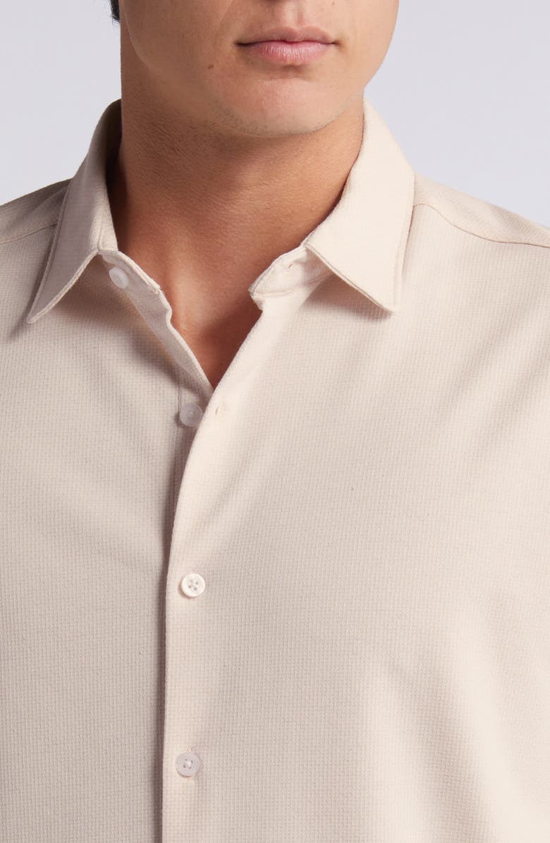 Robert Barakett Keyes Slim Fit Short Sleeve Knit Button-Up Shirt, Alternate, color, 