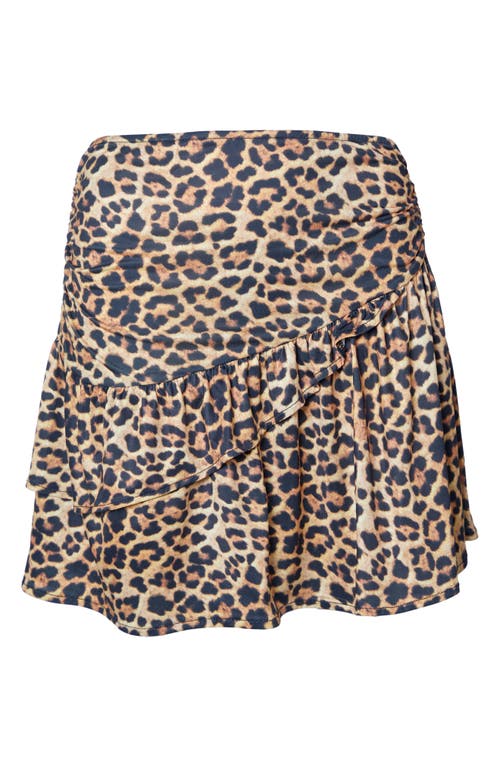 Nasty Gal Leopard Print Ruffle Miniskirt In Brown
