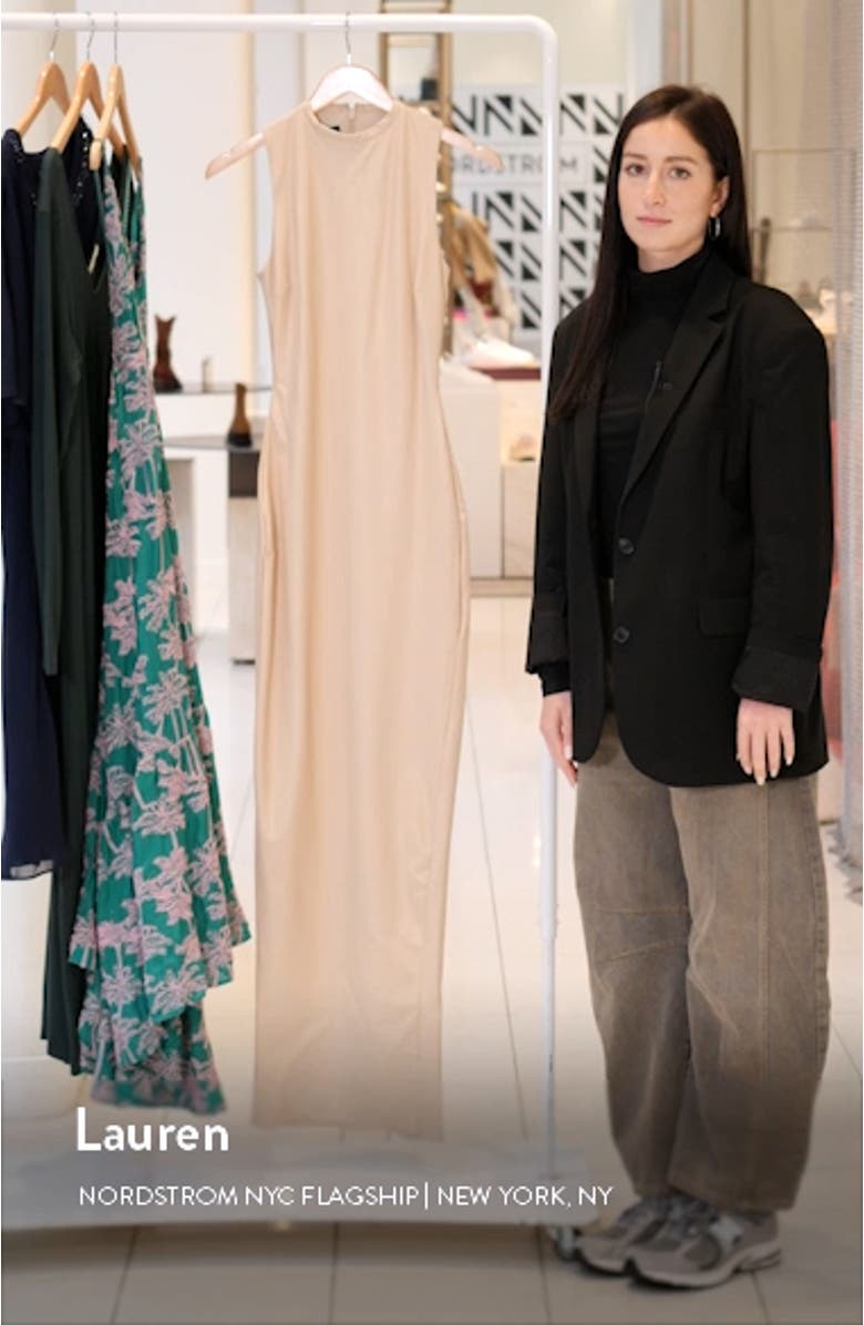 Liquid Faux Suede All Faux Love Maxi Dress, sales video thumbnail