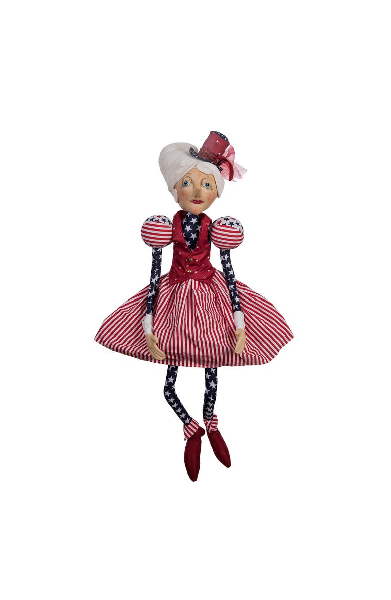 Gallerie II Annie Star 4th of July Patriotic Gathered Traditions Joe Spencer's Figurine Doll 34", Main, color, Red