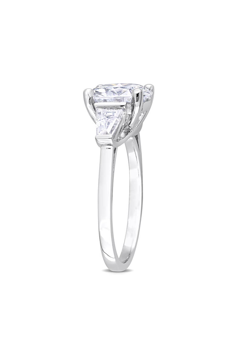 Round Cut & Taper Cut Moissanite Ring, Alternate, color, WHITE