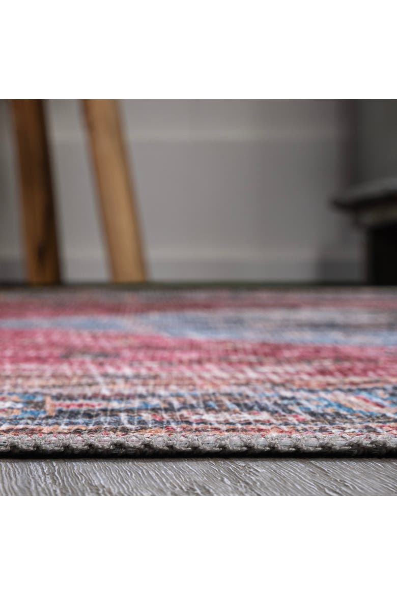 Alacati Ogee Medallion Machine-Washable Area Rug, Alternate, color, Red/Blue/Brown