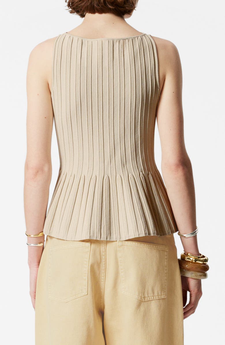 & Other Stories Sleeveless Peplum Rib Top, Alternate, color, Beige Dusty Light