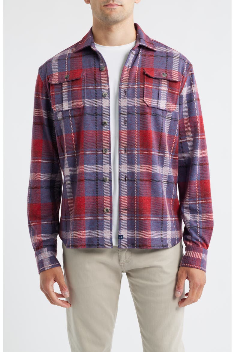 Gustaf Plaid Flannel Button-Up Shirt, Main, color, MALIBU RED