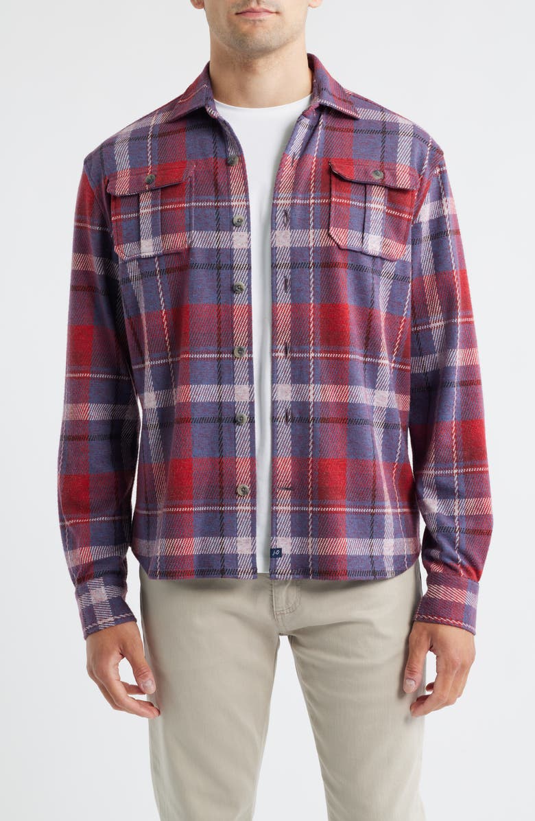 johnnie-O Gustaf Plaid Flannel Button-Up Shirt, Main, color, Malibu Red
