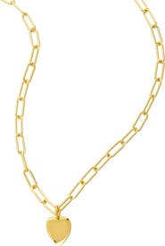 Adornia Paperclip Heart Pendant Necklace
