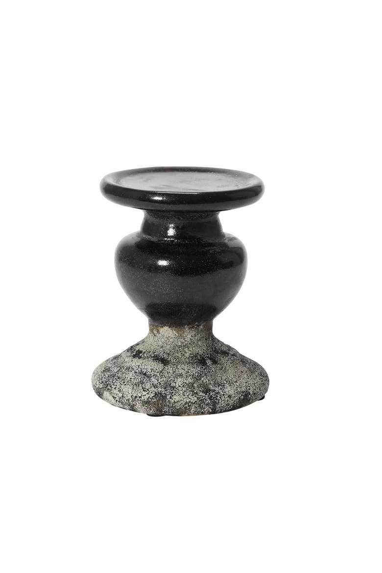 Sculptural Pillar Candle Holder, Main, color, Black