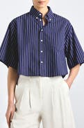 Derek Lam 10 Crosby Ember Cropped Button-Down Shirt