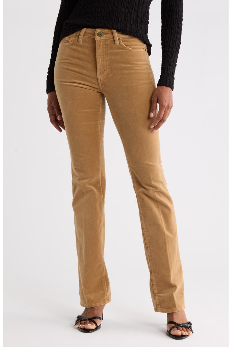 Le Mini Velvet Bootcut Pants, Main, color, CAMEL VELVET