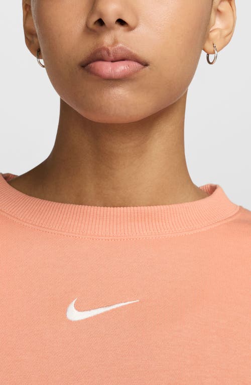 Nike Phoenix Fleece Crewneck Sweatshirt In Orange