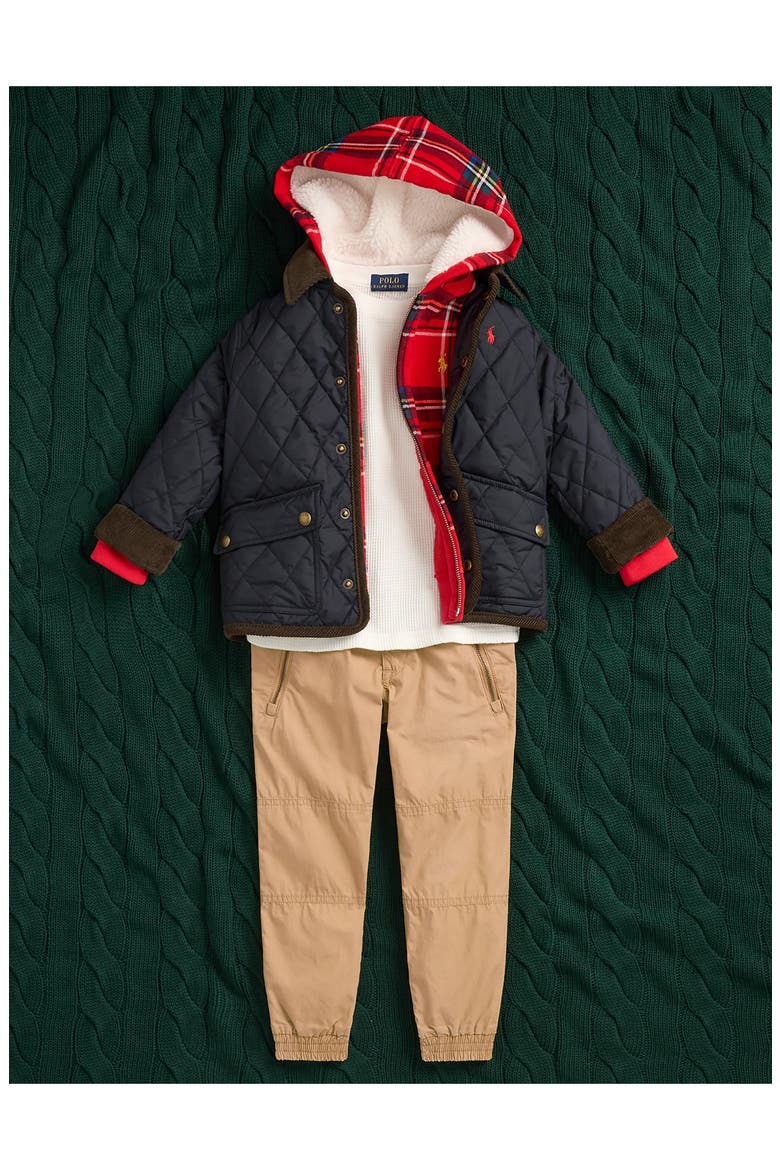 Kids' Quilted Barn Jacket, Alternate, color, POLO BLACK