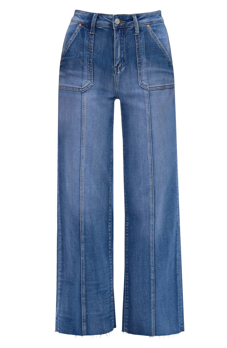 Bayeas Jess Seamed High Waist Raw Hem Ankle Straight Leg Jeans, Alternate, color, Bluelover