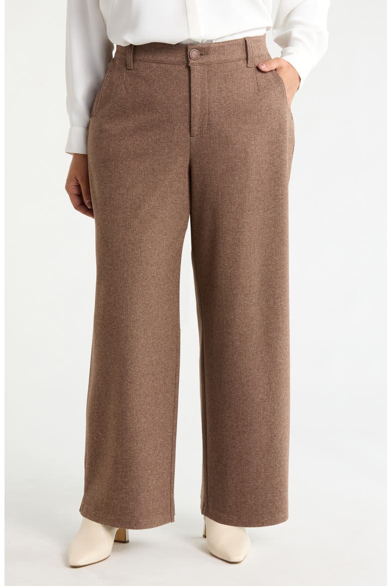 Whitney Skyrise Wide Leg Trousers, Main, color, SAND/ CACAO POWDER