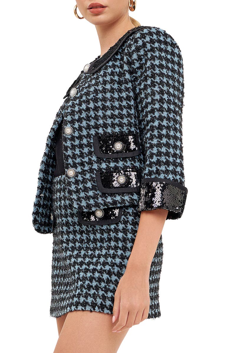 Endless Rose Premium Sequin Tweed Jacket, Alternate, color, 