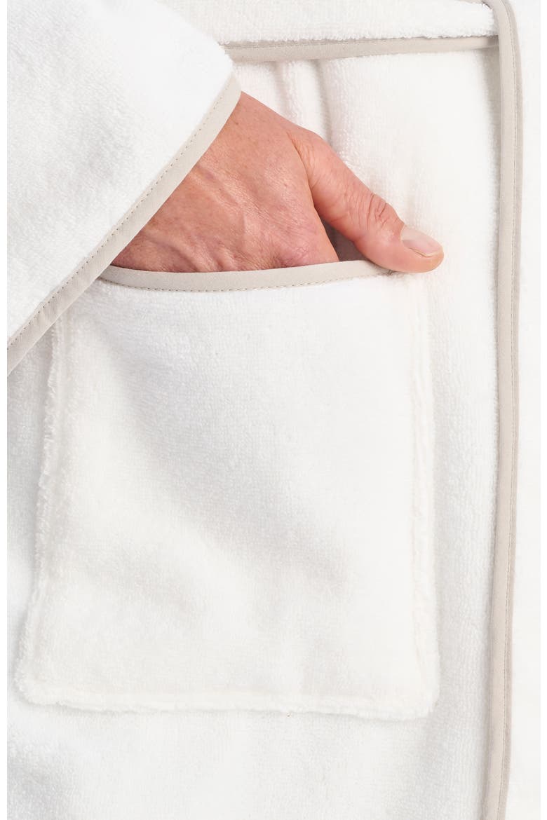Boundary Piped Edge Luxury Robe, Alternate, color, Grey