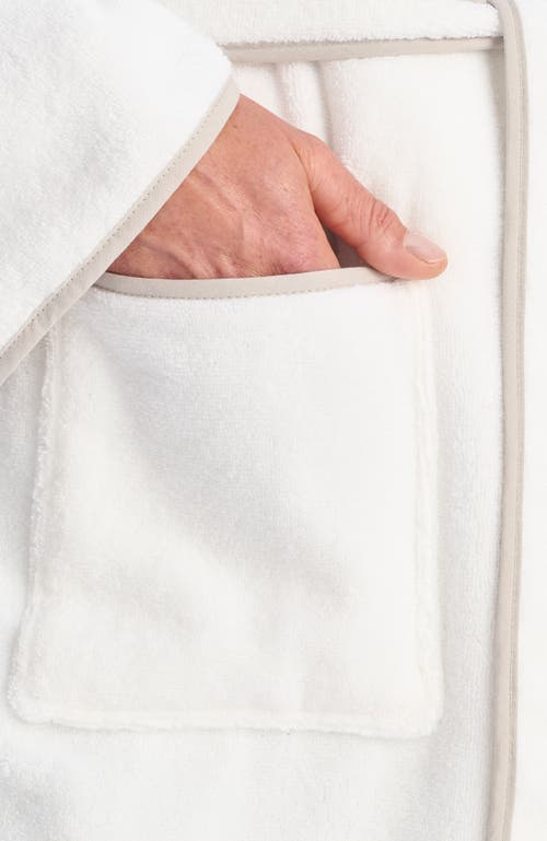Christy Boundary Piped Edge Luxury Robe In White