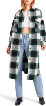 BB Dakota by Steve Madden Santa Cruz Plaid Longline Shirt Jacket