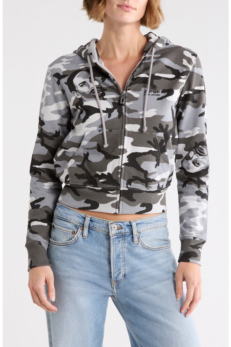 Graphic Camo Full Zip Hoodie, Main, color, GREY MULTI