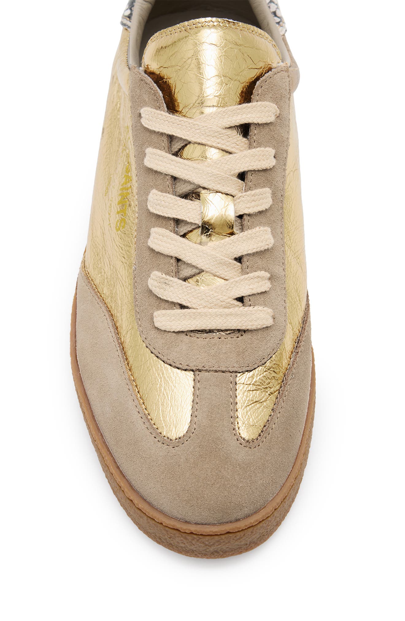 AllSaints Thelma Metallic Sneaker, Alternate, color, Gold/Sand Brown
