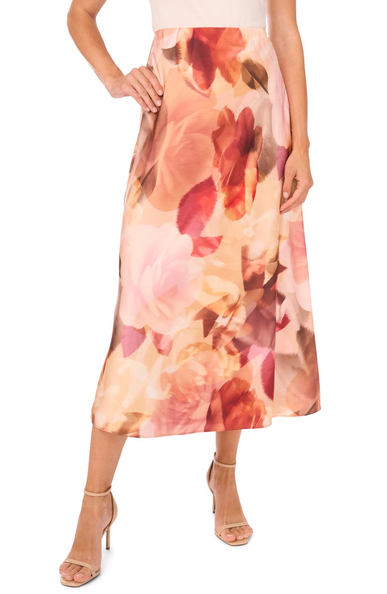 Halogen<sup>®</sup> Romantic Rose Pull-On Midi Skirt, Main, color, Faded Rose