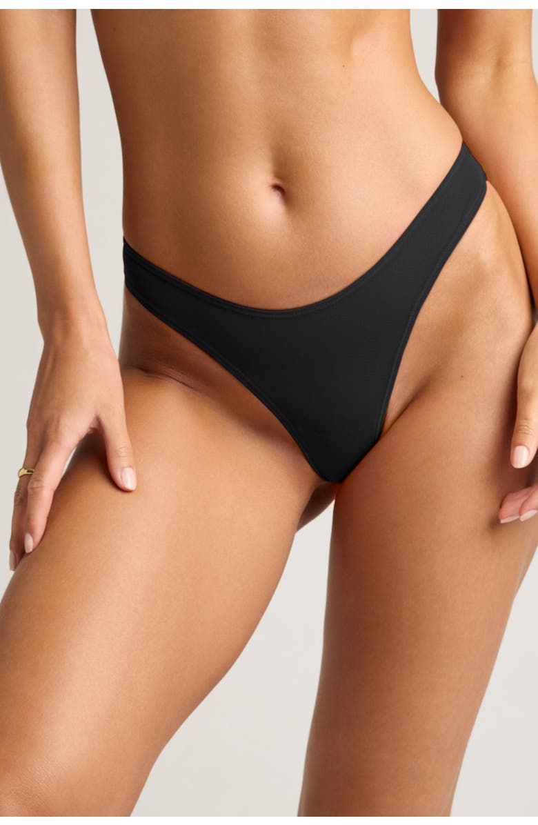 Negative Underwear Sieve Dipped Thong, Main, color, Black