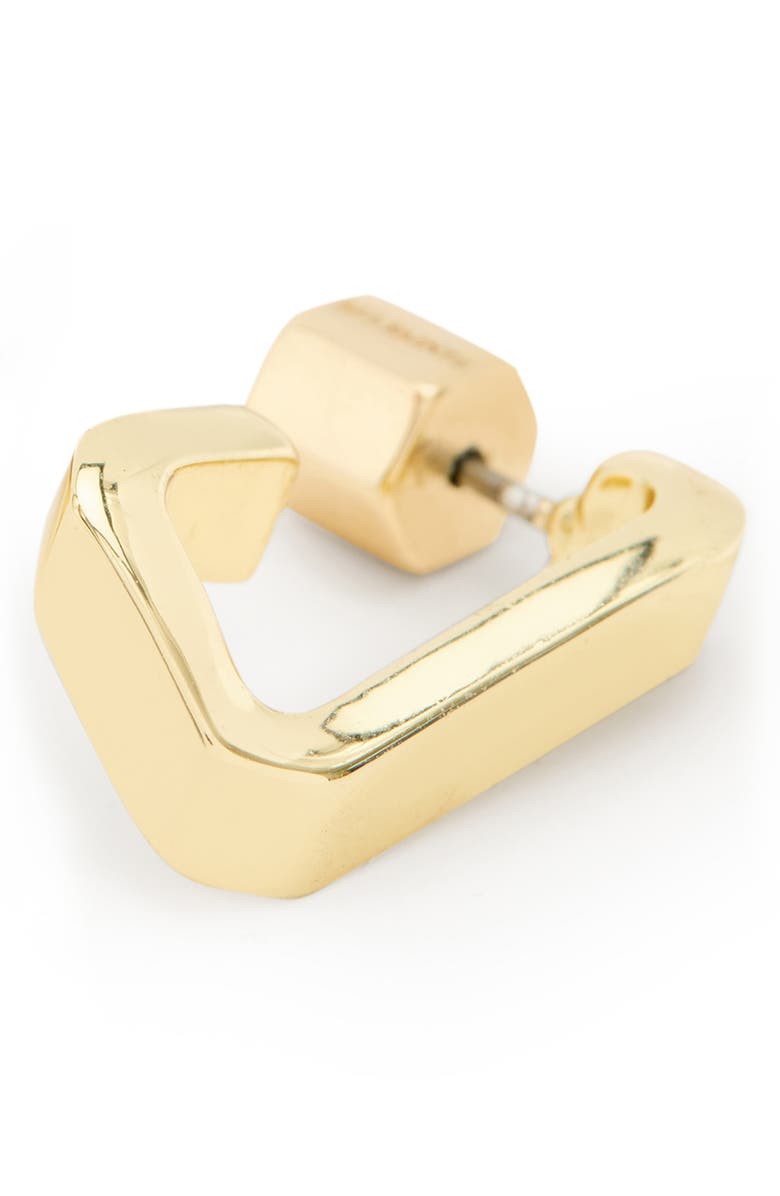 AllSaints Set of 3 Two-Tone Hex Huggie Hoop Earrings, Alternate, color, Two Tone