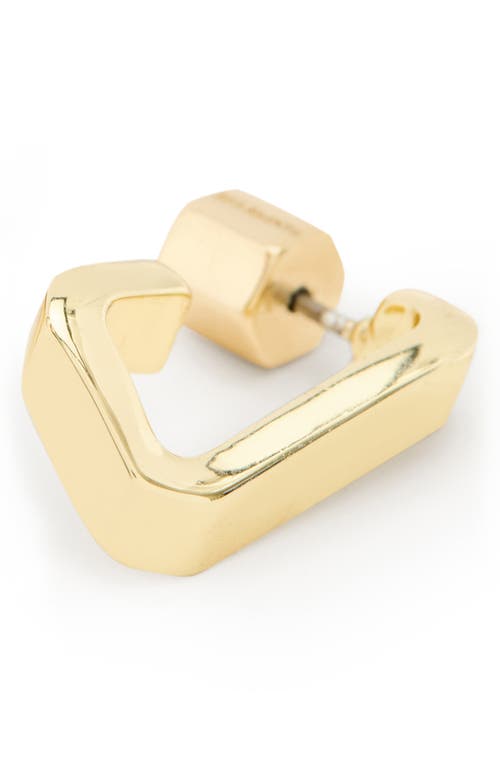 Shop Allsaints Set Of 3 Two-tone Hex Huggie Hoop Earrings In Two Tone