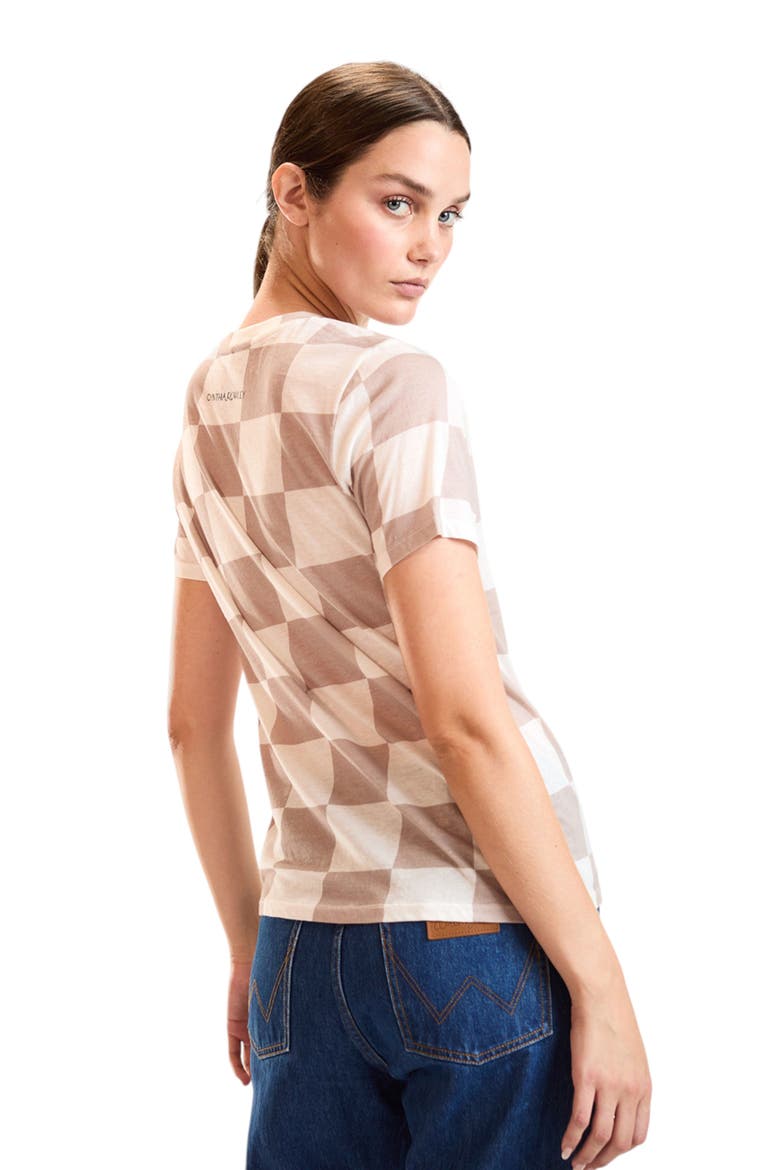 Checkerboard Tee, Alternate, color, Camel