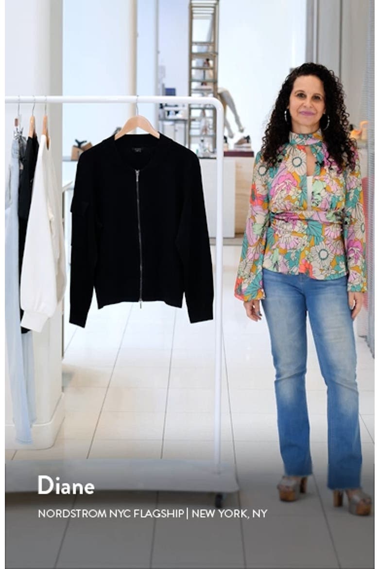 Cargo Zip Front Milano Stitch Bomber Cardigan video