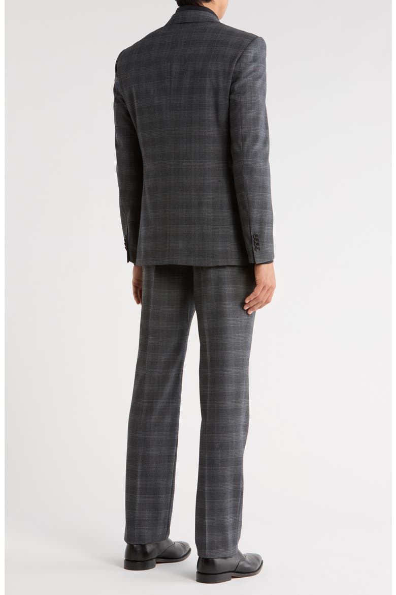 Plaid Wool Blend Suit, Alternate, color, CHARCOAL
