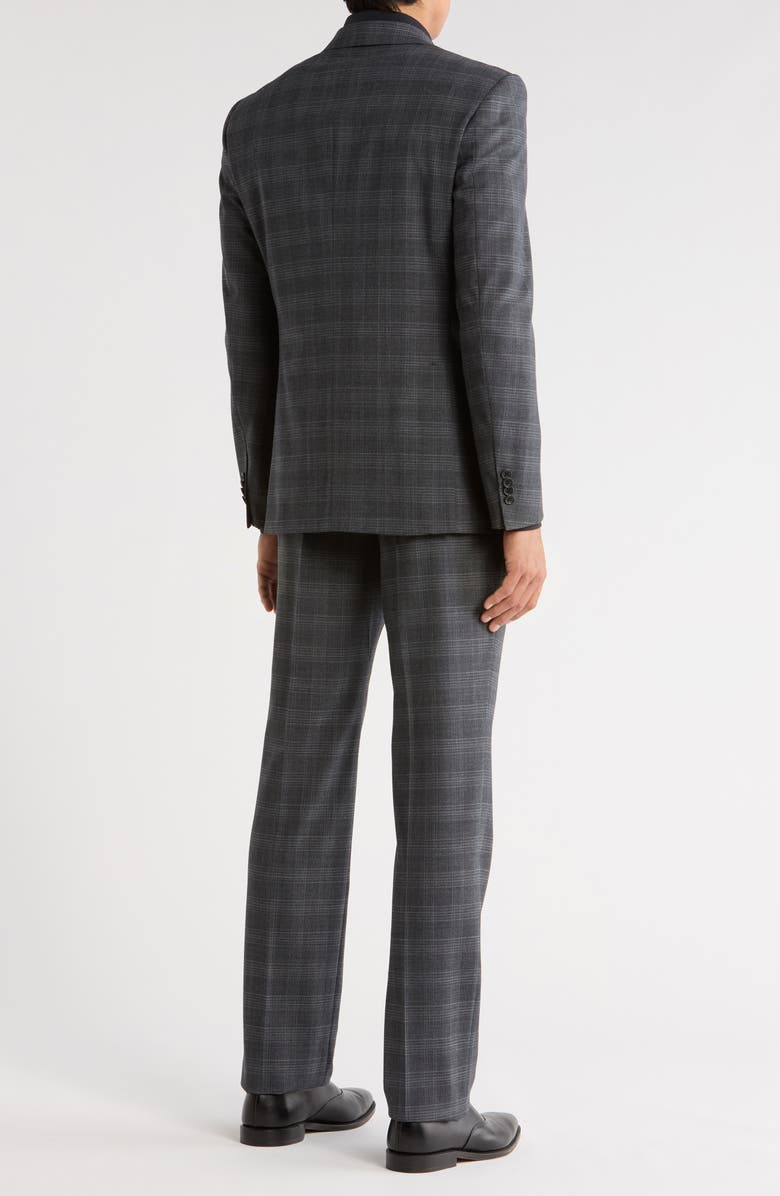 John Varvatos Star USA Plaid Wool Blend Suit, Alternate, color, Charcoal